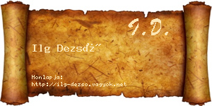 Ilg Dezső névjegykártya